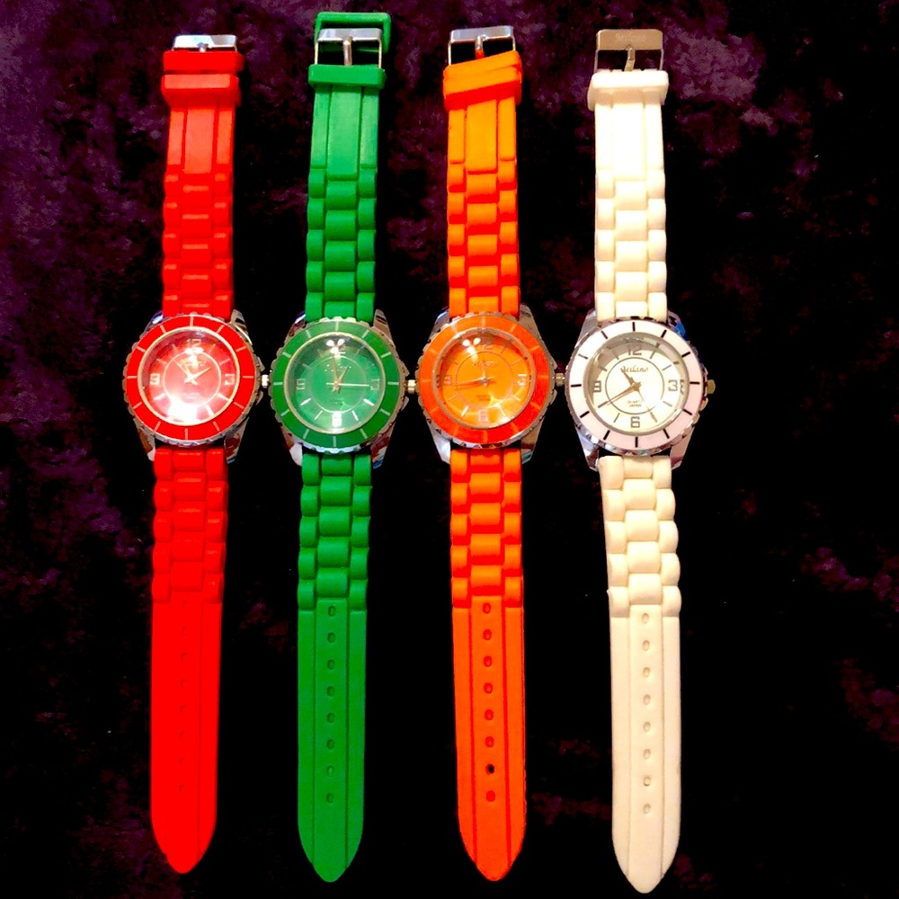 Rubber band watches set of 4